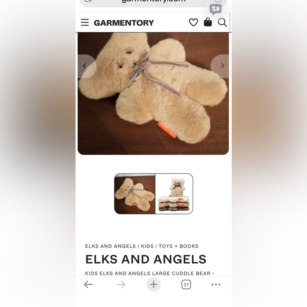 Adorable 100% Australian sheepskin teddy bear pillow in Honey - Picture 9 of 9